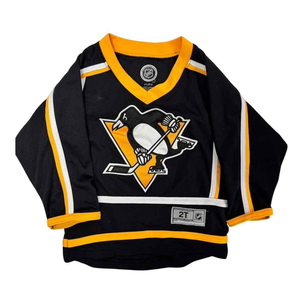 NHL Pittsburgh Penguins Toddler Jersey Black Gold‎ Size 2T Hockey Team Apparel
